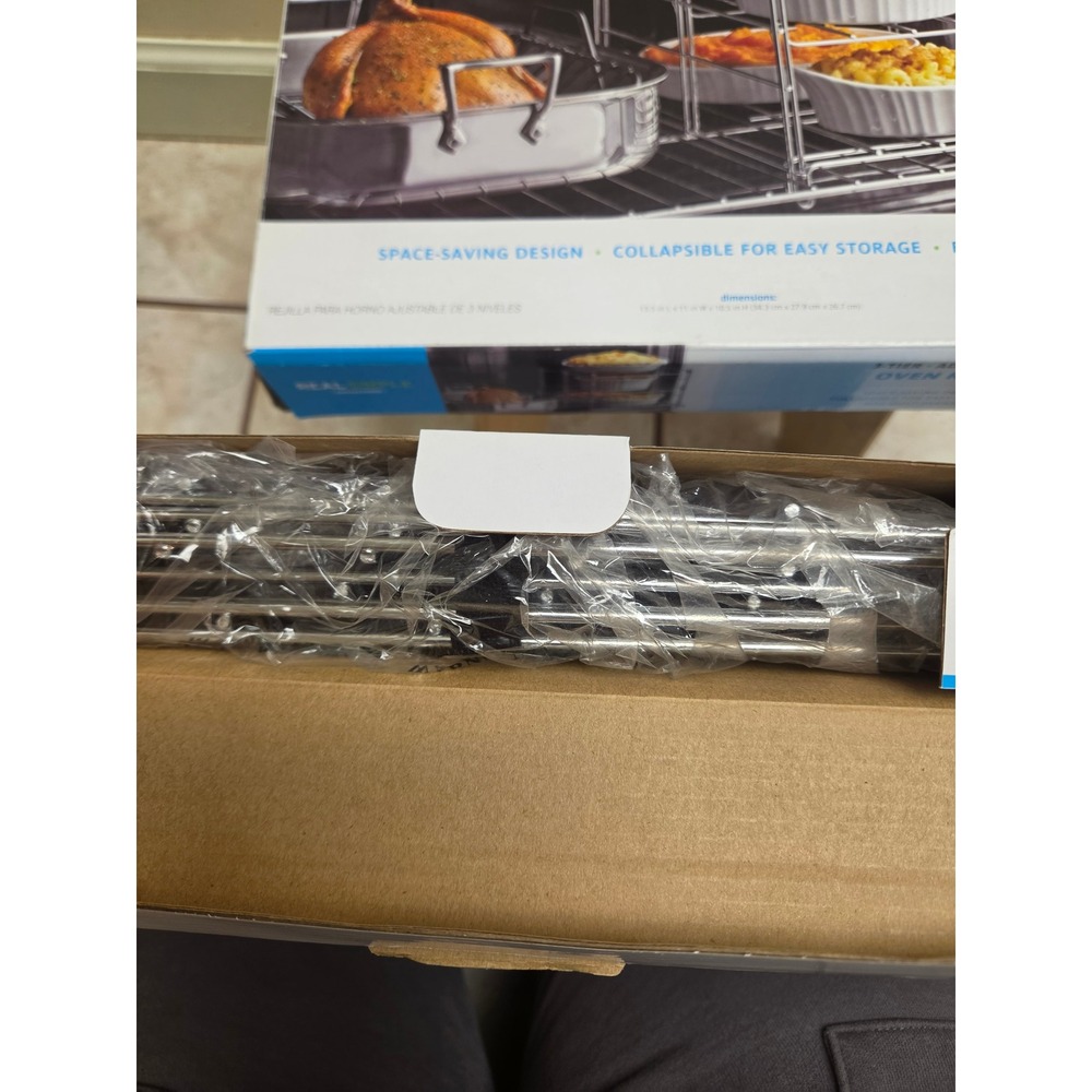Real Simple Solutions 3-Tier Adjustable Oven Rack Space Saving Collapsible Rack - Picture 3 of 3
